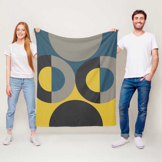 Mittelalterliche Moderne blaugelbe Gunmetall Fleecedecke (Beispiel)