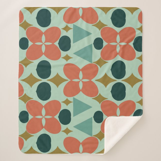 Mittelalterliche moderne Blume DiamantenMinze Sherpadecke (Vorderseite)