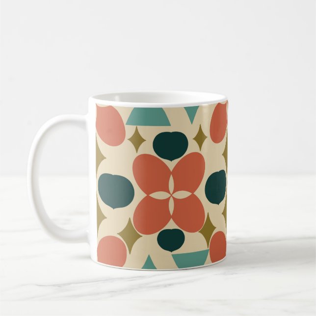 Mittelalterliche moderne Blume Diamantgelb Kaffeetasse (Links)
