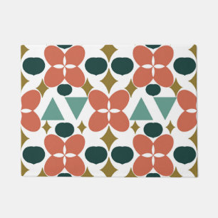 Mittelalterliche moderne Blume Diamantmuster Fußmatte