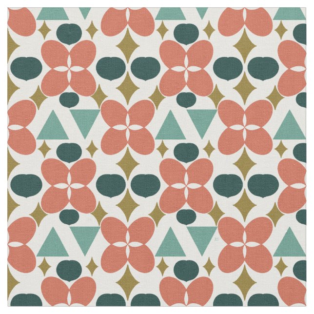 Mittelalterliche moderne Blume Diamantmuster Stoff (Nahaufnahme)