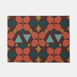 Mittelalterliche moderne Blume Diamond Rot Fußmatte