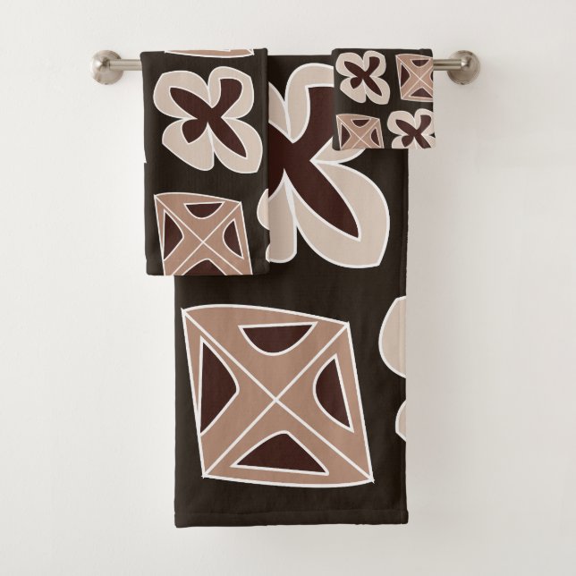 Mittelalterliche moderne, blumengeometrische Struk Badhandtuch Set (Insitu)