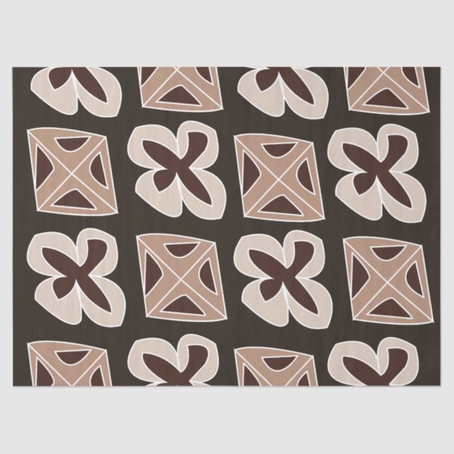 Mittelalterliche moderne, blumengeometrische Struk Seidenpapier (Vorderseite)