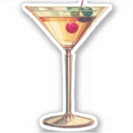 Mittelalterliche Moderne Cherry Martini Aufkleber