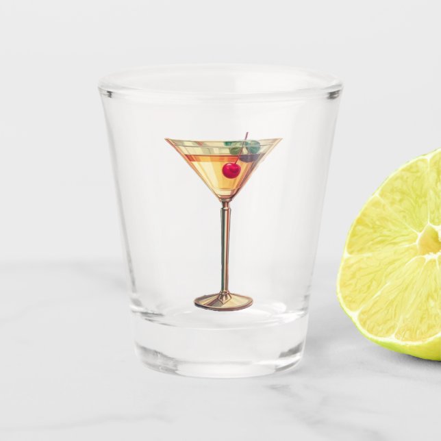 Mittelalterliche Moderne Cherry Martini Schnapsglas (Vorderseite)