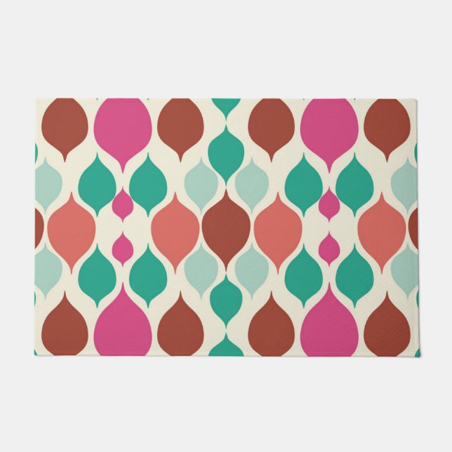 Mittelalterliche moderne, farbenfrohe Geometrie Fußmatte (Vorderseite)