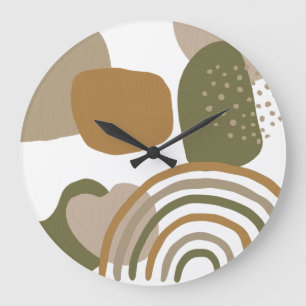 Mittelalterliche moderne Formen Boho Rainbow MCM Große Wanduhr