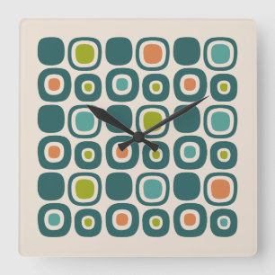 Mittelalterliche moderne Gartenwegmuster Quadratische Wanduhr