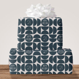 Mittelalterliche Moderne Geburtstagsfeier Retro 21 Geschenkpapier