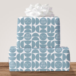 Mittelalterliche Moderne Geburtstagsfeier Retro 50 Geschenkpapier