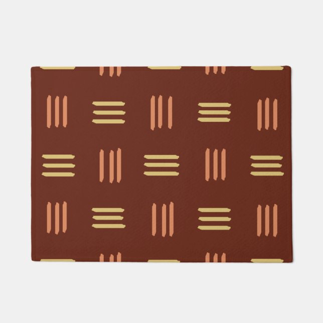 Mittelalterliche Moderne Gemusterte Linien (Mahago Fußmatte (Vorderseite)