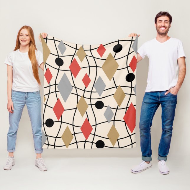Mittelalterliche moderne geometrische Abstrakt Fleecedecke (Beispiel)