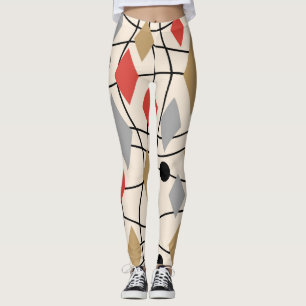 Mittelalterliche moderne geometrische Abstrakt Leggings