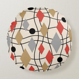Mittelalterliche moderne geometrische Abstrakt Rundes Kissen