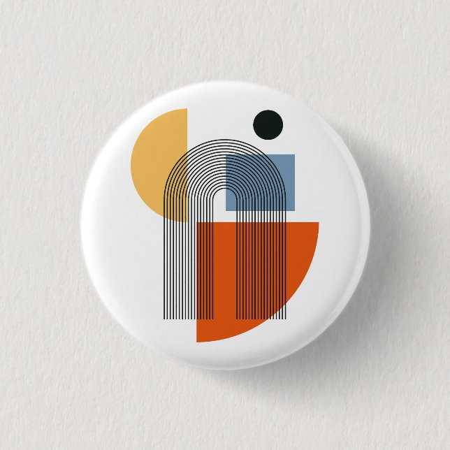 Mittelalterliche moderne geometrische abstrakte Wa Button (Vorderseite)