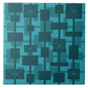 Mittelalterliche moderne geometrische Aquamarin Fliese