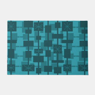 Mittelalterliche moderne geometrische Aquamarin Fußmatte
