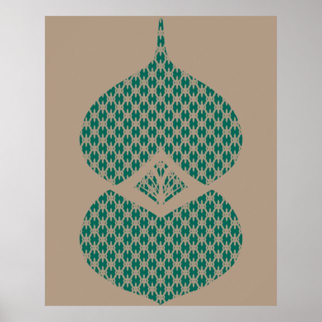 Mittelalterliche moderne geometrische Aquamarine T Poster (Vorne)