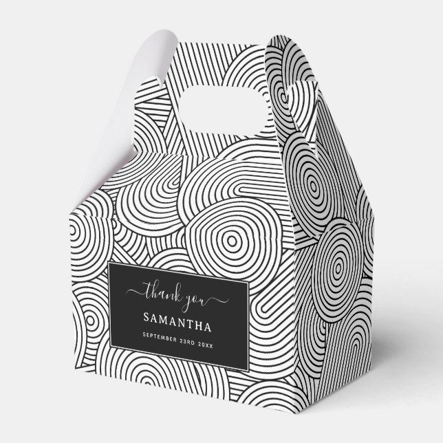 Mittelalterliche moderne geometrische Arche Schwar Geschenkschachtel (Vorderseite)