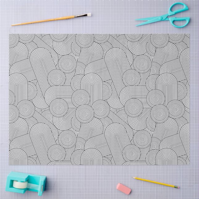 Mittelalterliche moderne geometrische Arche Schwar Seidenpapier (Basteln)