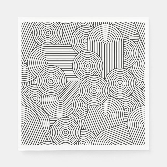 Mittelalterliche moderne geometrische Arche Schwar Serviette (Vorderseite)