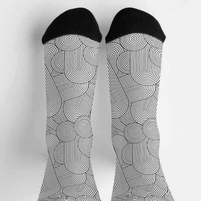 Mittelalterliche moderne geometrische Arche Schwar Socken (Oben)