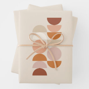 Mittelalterliche moderne geometrische Beige Geschenkpapier Set