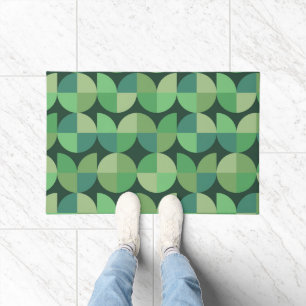 Mittelalterliche moderne geometrische Formen Grün Fußmatte