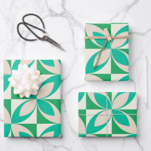 Mittelalterliche moderne geometrische Formen Mintg Geschenkpapier Set