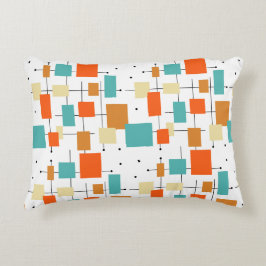 Mittelalterliche moderne geometrische Orange Blue Dekokissen