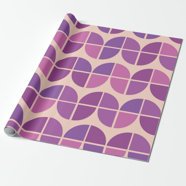 Mittelalterliche moderne geometrische rosa Lila Geschenkpapier (Ungerollt)