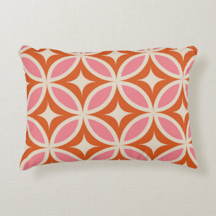Mittelalterliche moderne geometrische rosa orange dekokissen