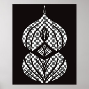 Mittelalterliche moderne geometrische Schwarz-weiß Poster