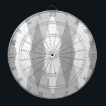 Mittelalterliche Moderne Grau Raute Dart Board Dartscheibe<br><div class="desc">Dieses moderne Dart Board aus Grau Raute aus dem Mittelalter besticht durch einen dunkelgrauen Hintergrund und ein Muster aus Mod, lichtdurchlässigen, dunkelgrauen Diamanten, die größere, Vintage, weiße Diamanten mit grauen, im Weltraum verankerten Fesseln überlagern. Diese minimalistisch inspiriert, dekonstruierte Raute ist eine vereinfachende Rückgabe der größeren als der Lebensatomärzeit, die die...</div>