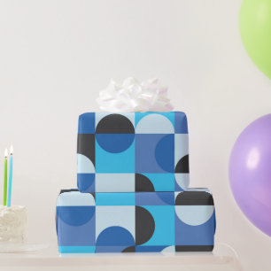 Mittelalterliche Moderne Halbkreise Blue Turqouise Geschenkpapier