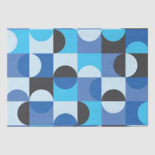 Mittelalterliche Moderne Halbkreise Blue Turqouise Seidenpapier