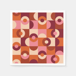 Mittelalterliche moderne Halbkreise rosa orange Serviette