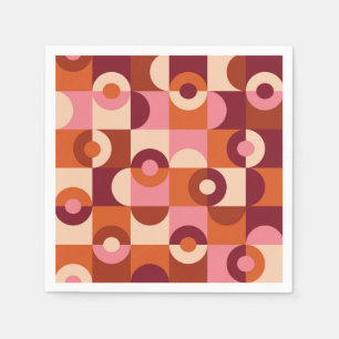 Mittelalterliche moderne Halbkreise rosa orange Serviette