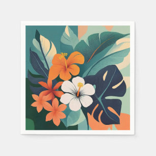 Mittelalterliche moderne hawaiianische Hibiskus- u Serviette