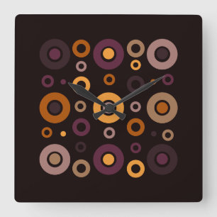 Mittelalterliche, moderne Herbstgeometrie Quadratische Wanduhr