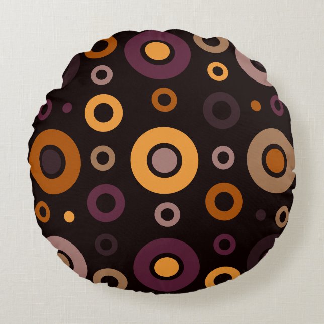 Mittelalterliche, moderne Herbstgeometrie Rundes Kissen (Vorderseite)