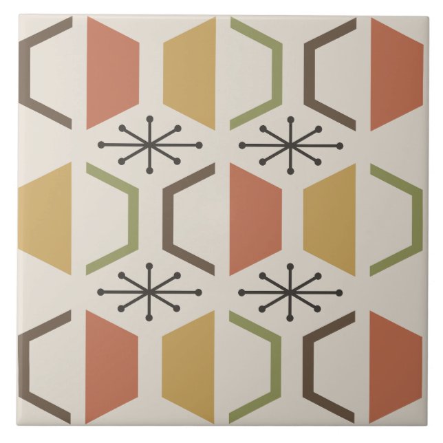 Mittelalterliche moderne Hexagons mehrfarbig Fliese (Vorderseite)