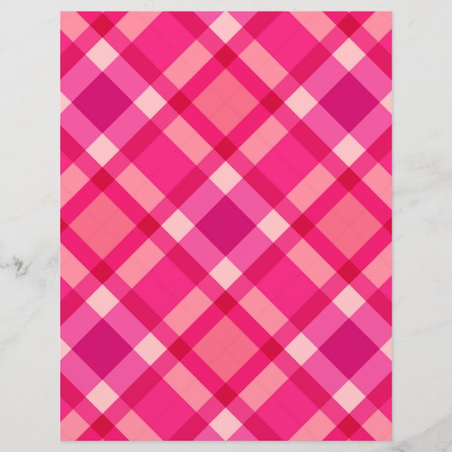Mittelalterliche Moderne Kariert, Fuchsia Pink und (Vorderseite)