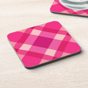 Mittelalterliche Moderne Kariert, Fuchsia Pink und Getränkeuntersetzer