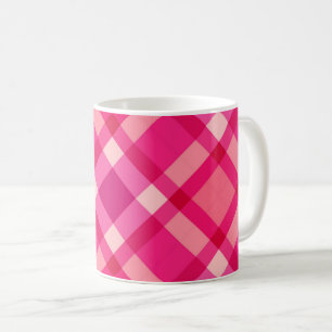 Mittelalterliche Moderne Kariert, Fuchsia Pink und Kaffeetasse