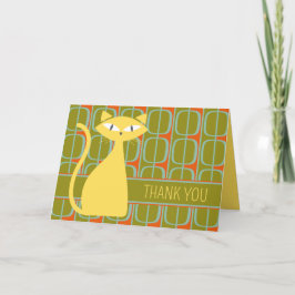 Mittelalterliche moderne Katze über geometrisches  Dankeskarte
