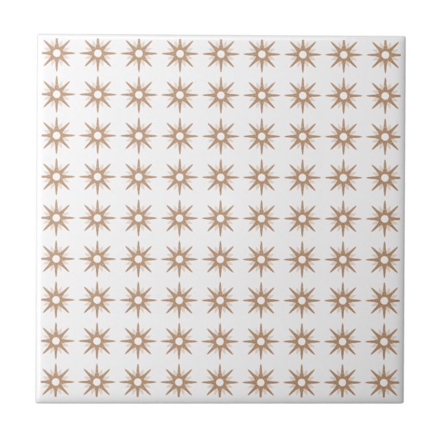 Mittelalterliche moderne kleine rosa Sternmuster Fliese (Vorderseite)