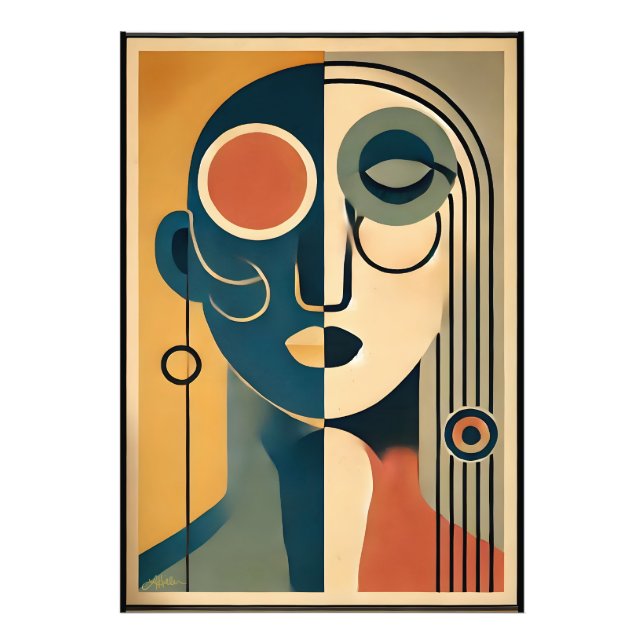 Mittelalterliche Moderne Kunst Abstrakt Nonkonform Fotodruck (Vorne)