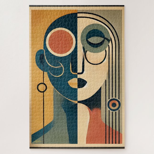 Mittelalterliche Moderne Kunst Abstrakt Nonkonform Puzzle (Vertikal)